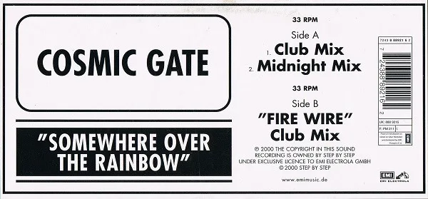 Album cover for Somewhere Over The Rainbow by Cosmic Gate