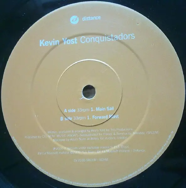 Kevin Yost - Conquistadors, Electronic, Deep House, Deep Techno, 2000 - Distance, France, Vinyl 1x 12", 33 ⅓ RPM