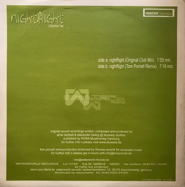 Album cover for Desire by Nightflight