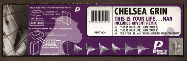 Chelsea Grin - This Is Your Life...Man, Electronic, Techno, 1996 - Primate Recordings, UK, Vinyl 1x 12", 33 ⅓ RPM, 45 RPM