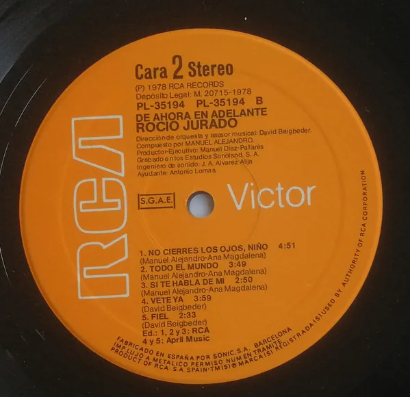 Album cover for De Ahora En Adelante by Rocio Jurado