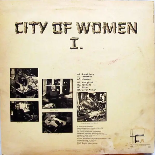 City Of Women - City Of Women I., Electronic, Jazz, Experimental, Free Jazz, Noise, Tribal House, 2000 - Puu, Finland, Vinyl 