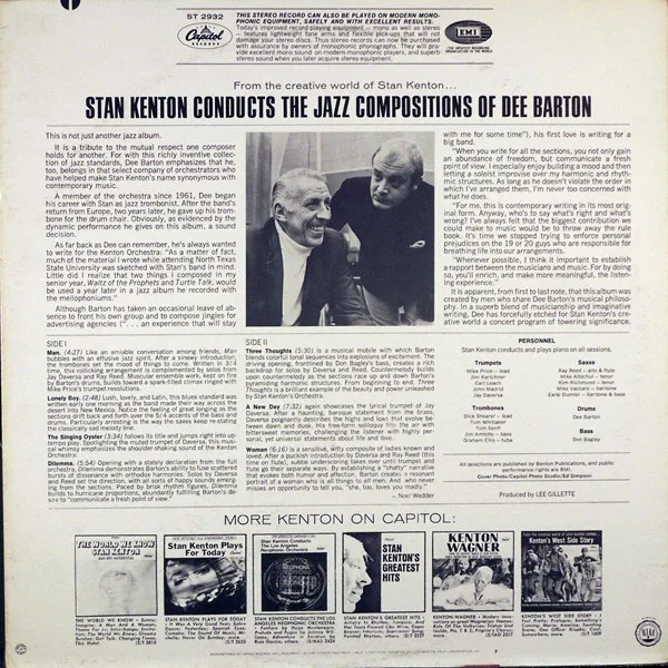 Album cover for The Jazz Compositions Of Dee Barton by Stan Kenton