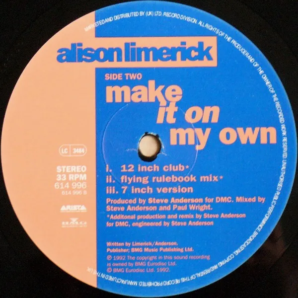 Album cover for Make It On My Own by Alison Limerick