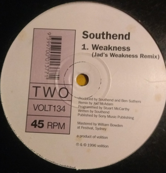 South End - Skylark / Weakness, Electronic, House, 1996 - Volition, Australia, Vinyl 1x 12"