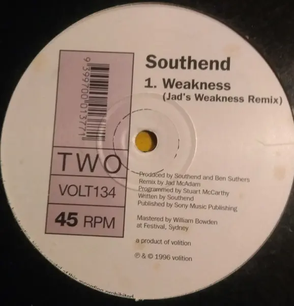 South End - Skylark / Weakness, Electronic, House, 1996 - Volition, Australia, Vinyl 1x 12"