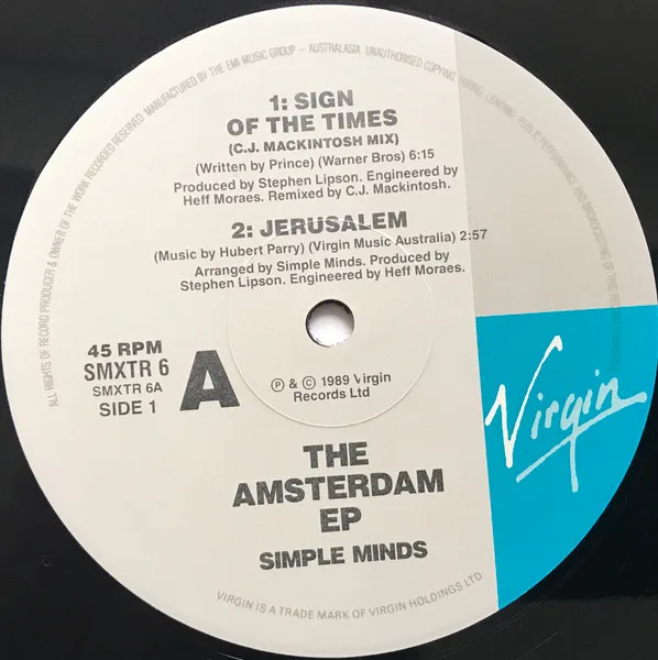 Album cover for The Amsterdam EP by Simple Minds