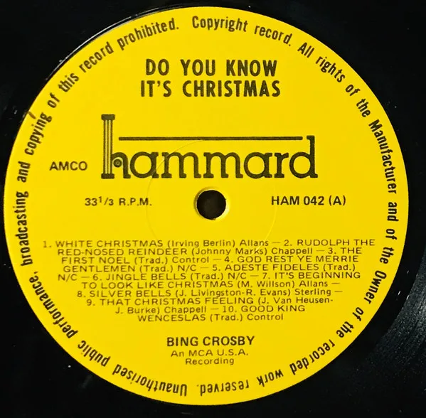 Album cover for Do You Know It's Christmas by Bing Crosby