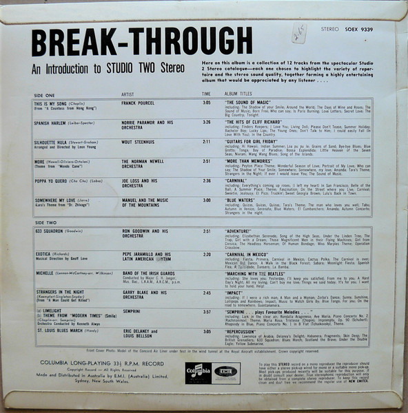 Various - Break-Through - An Introduction To Studio 2 Stereo, Folk, World, & Country, Jazz, Latin, Pop, Stage & Screen, Easy 