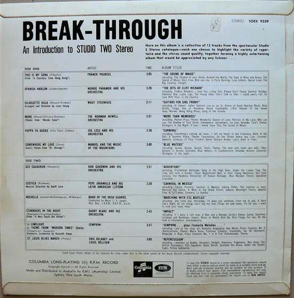 Various - Break-Through - An Introduction To Studio 2 Stereo, Folk, World, & Country, Jazz, Latin, Pop, Stage & Screen, Easy 