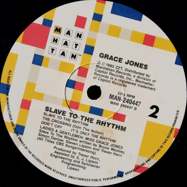 Grace Jones - Slave To The Rhythm, Electronic, Downtempo, Synth-pop, 1985 - EMI, Manhattan Records, Australia, Vinyl 1x LP, A