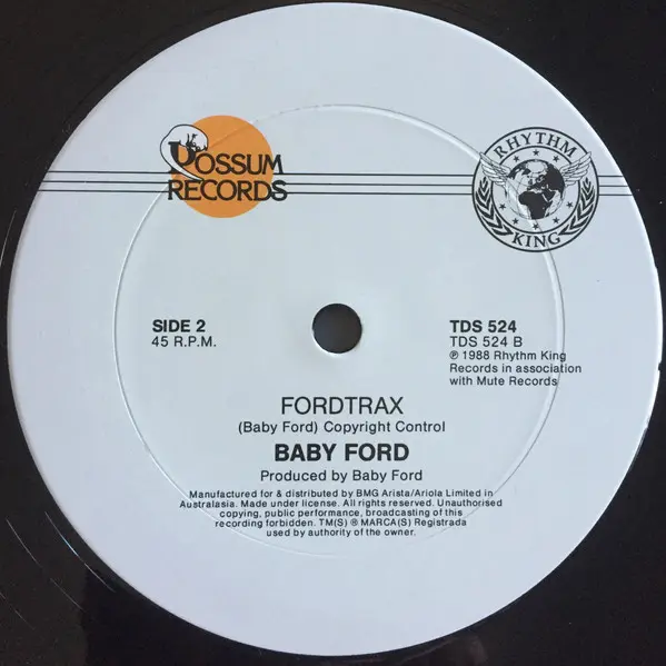 Baby Ford - Chikki Chikki Ahh Ahh, Electronic, Acid House, 1988 - Possum Records, Australia, Vinyl 1x 12", 45 RPM