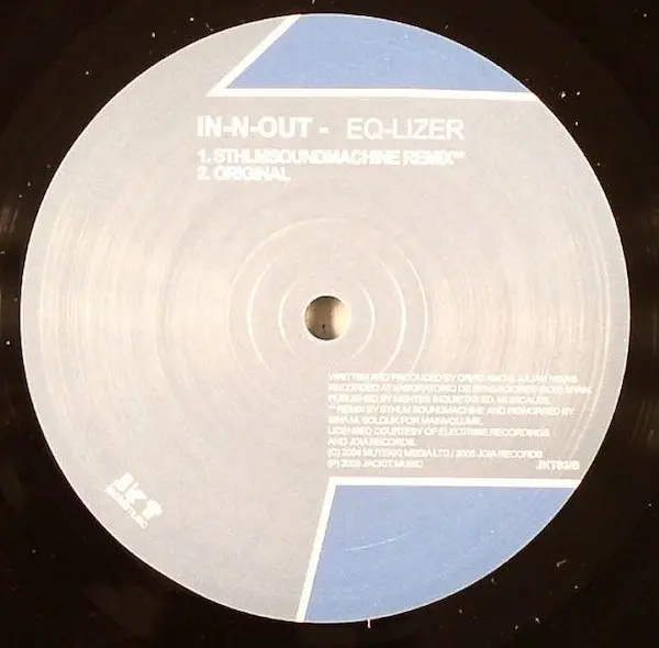 In-N-Out - EQ-Lizer, Electronic, Electro House, 2005 - Jackit Music, UK, Vinyl 1x 12", 45 RPM, 33 ⅓ RPM