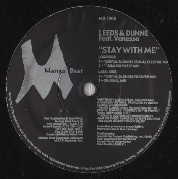 Album cover for Stay With Me by Austin Leeds & Jason Dunne Featuring Vanessa Vel Thuis