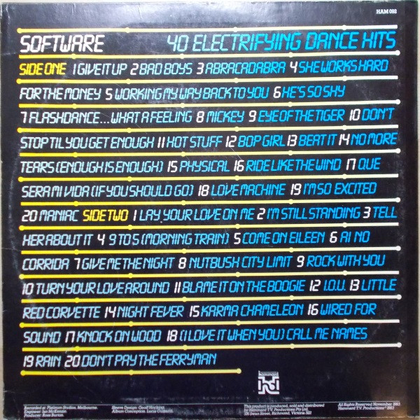 Software (7) - Wired Up, Electronic, Pop, Disco, Synth-pop, 1983 - Hammard, Australia, Vinyl 1x LP, Mixed