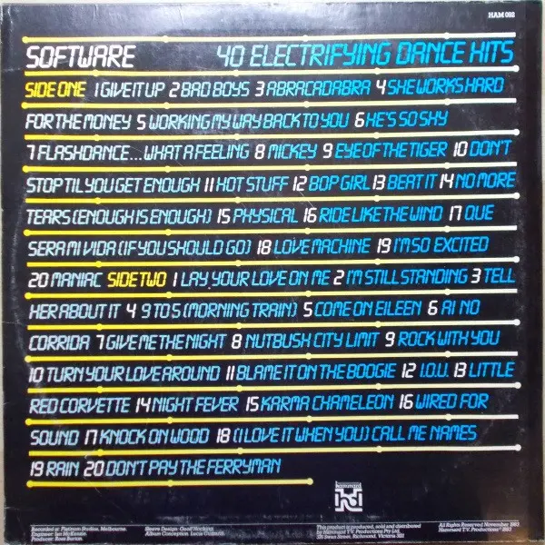 Software (7) - Wired Up, Electronic, Pop, Disco, Synth-pop, 1983 - Hammard, Australia, Vinyl 1x LP, Mixed