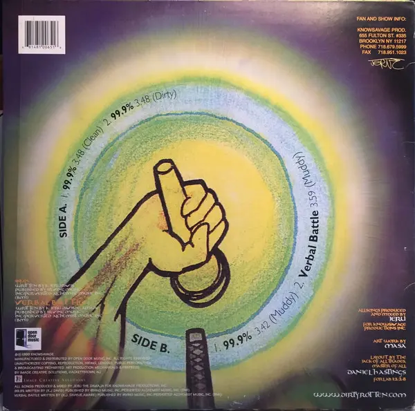 Jeru The Damaja - 99.9%, Hip Hop, 1999 - Know Savage Productions, US, Vinyl 1x 12", 33 ⅓ RPM