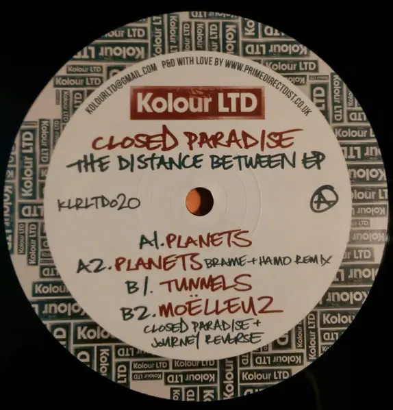 Closed Paradise - The Distance Between EP, Electronic, Deep House, Disco, House, 2015 - Kolour LTD, US, Vinyl 1x 12", 33 ⅓ RP