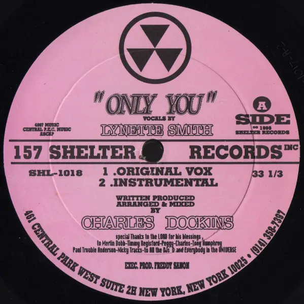 Charles Dockins Featuring Lynette Smith - Only You - 1996 - Garage House - 157 Shelter Records - Vinyl 1x 12", 33 ⅓ RPM