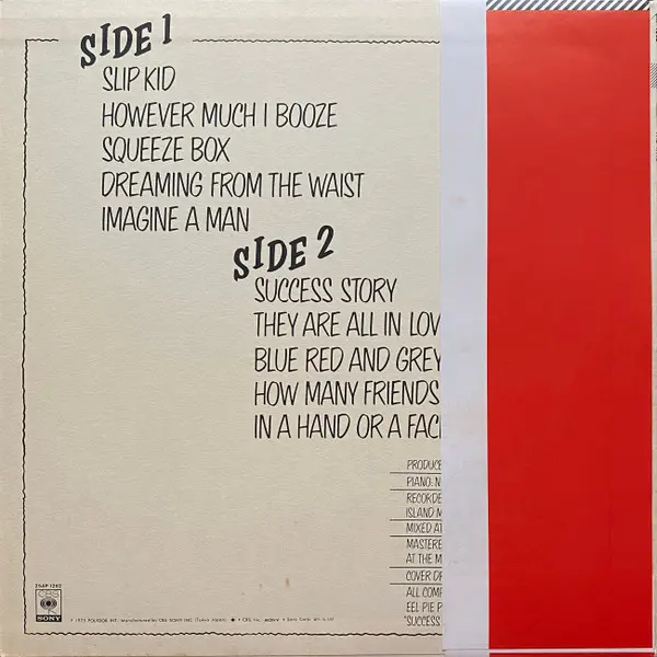 Who, The - The Who By Numbers, Rock, Classic Rock, 1978 - CBS/Sony, Japan, Vinyl 1x LP, Album, Reissue