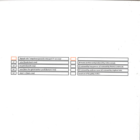 Album cover for Impulsion Parasite Rmxs Part 1 by Dapayk Solo