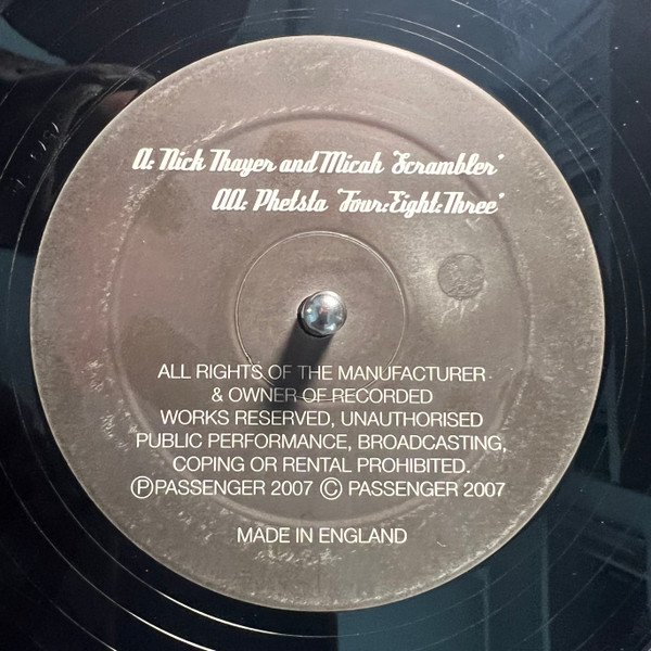 Nick Thayer & Micah (3) / Phetsta - Scrambler / Four: Eight: Three, Electronic, Breaks, House, 2007 - Passenger, UK, Vinyl 1x