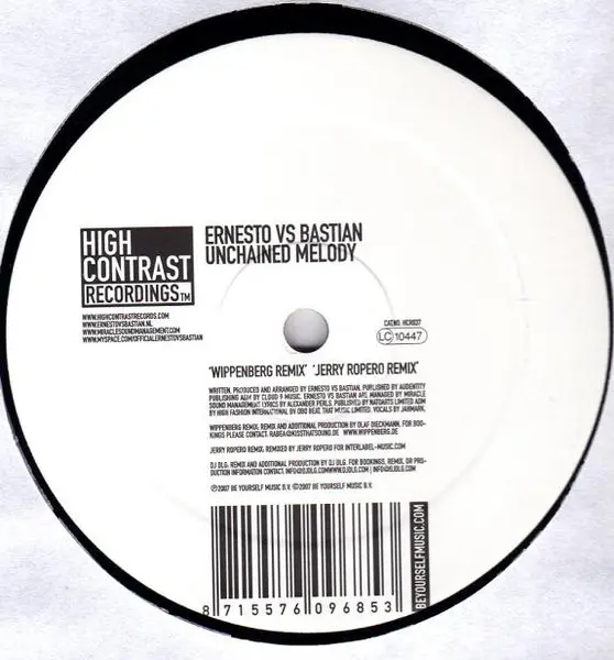 Ernesto Vs. Bastian - Unchained Melody, Electronic, Electro House, Trance, 2007 - High Contrast Recordings (2), Netherlands, 
