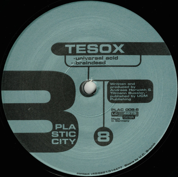 Tesox - Funky Bassline, Electronic, Acid, Electro, Hardcore, Techno, 1995 - Plastic City, Germany, Vinyl 1x 12"