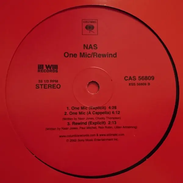 Nas - One Mic, Hip Hop, 2002 - Columbia, US, Vinyl 1x 12"