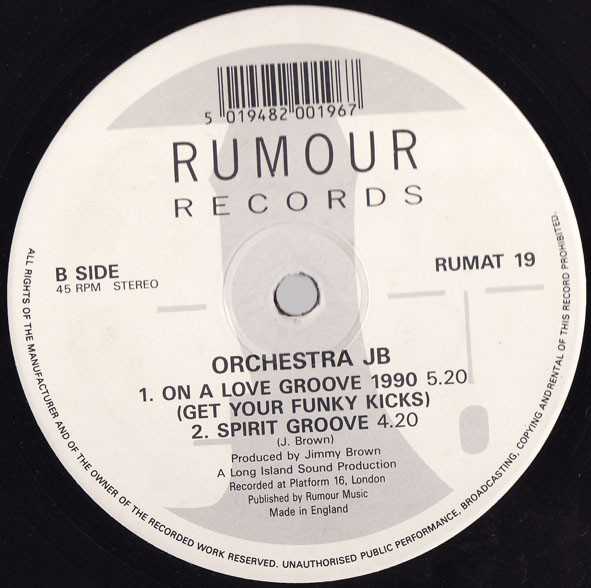Orchestra JB - Free Spirit (Slow Burn), Electronic, Downtempo, House, 1990 - Rumour Records, UK, Vinyl 1x 12", 45 RPM, Stereo