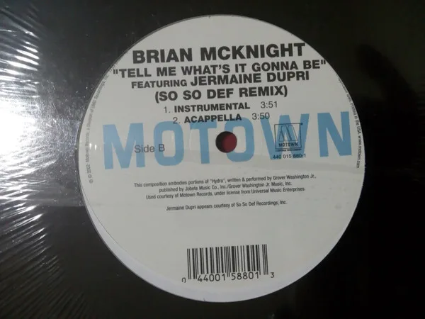 Album cover for Tell Me What's It Gonna Be by Brian McKnight featuring Jermaine Dupri
