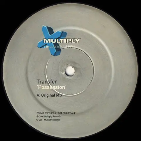 Transfer - Possession, Electronic, Trance, 2001 - Multiply Records, UK, Vinyl 1x 12", 45 RPM, Promo