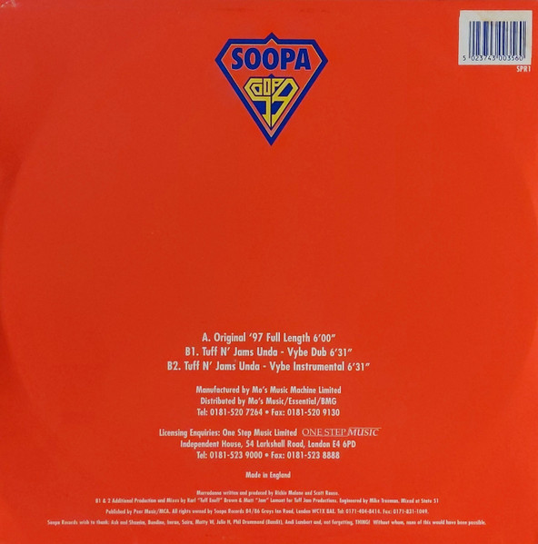 Marradonna - Out Of My Head 97, Electronic, Breakbeat, Breaks, Garage House, House, 1997 - Soopa Records, UK, Vinyl 1x 12", 3
