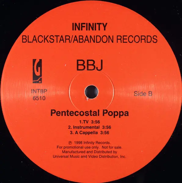 B.B. Jay - Pentecostal Poppa, Hip Hop, Boom Bap, Religious, 1998 - Abandon Records (3), Blackstar Entertainment, Gospo Centri