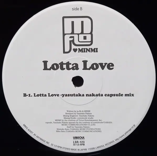 m-flo - She Loves The Cream / Lotta Love, Electronic, Pop, House, 2006 - Labsoul Records, Japan, Vinyl 1x 12", Single