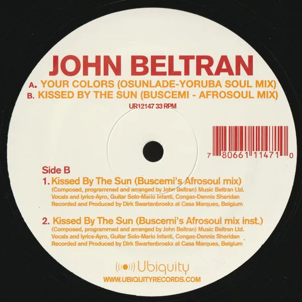 Album cover for Your Colors / Kissed By The Sun by John Beltran