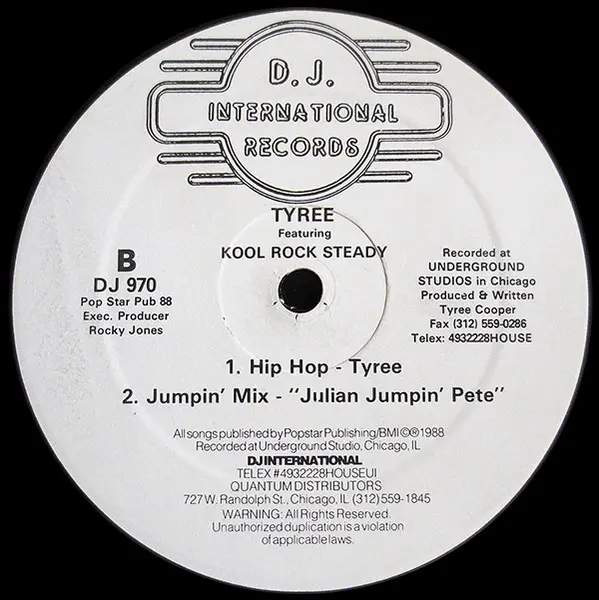 Tyree Cooper Featuring Kool Rock Steady - Turn Up The Bass, Electronic, Acid House, Hip-House, 1988 - D.J. International Reco
