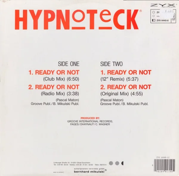 Album cover for Ready Or Not by Hypnoteck