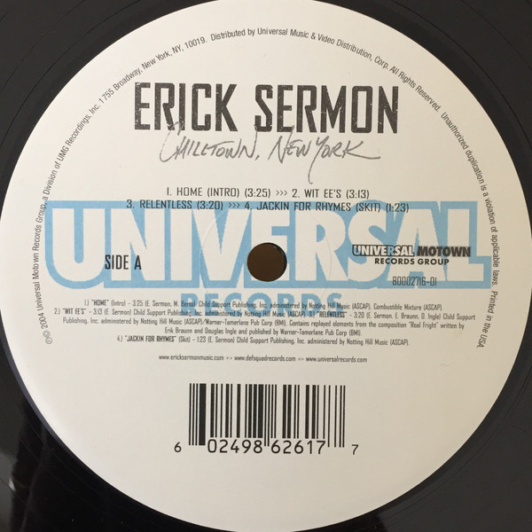 Erick Sermon - Chilltown, New York, Hip Hop, 2004 - Universal Records, US, Vinyl 2x LP, Album