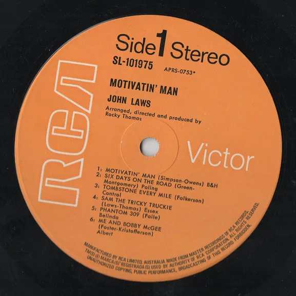 Album cover for Motivatin' Man by John Laws (3)