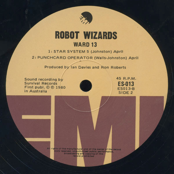 Ward 13 - Robot Wizards, Rock, Alternative Rock, New Wave, 1980 - EMI, Australia, Vinyl 1x 12", Mini-Album