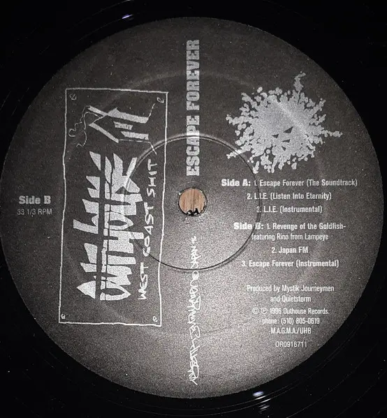 Mystik Journeymen - Escape Forever, Hip Hop, Conscious, 1996 - Outhouse, US, Vinyl 1x 12", 33 ⅓ RPM