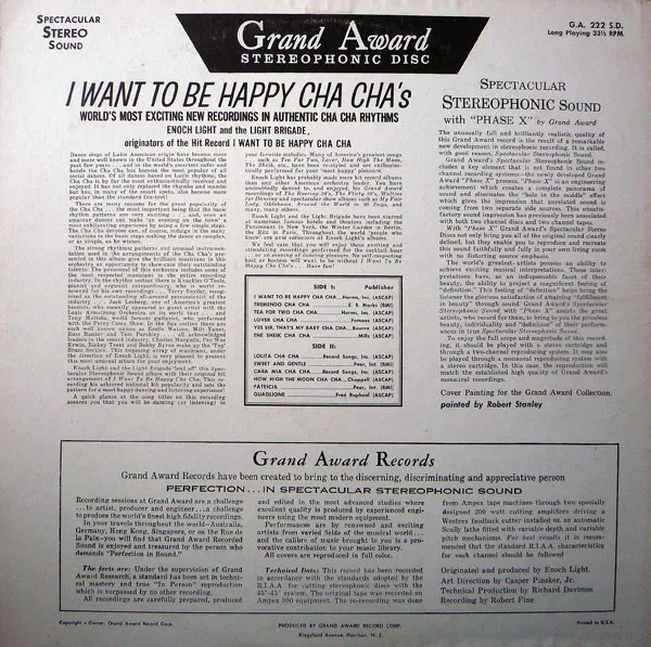 Album cover for I Want To Be Happy Cha Cha's by Enoch Light And The Light Brigade