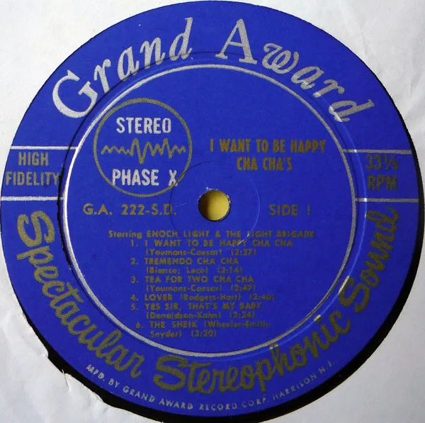 Album cover for I Want To Be Happy Cha Cha's by Enoch Light And The Light Brigade