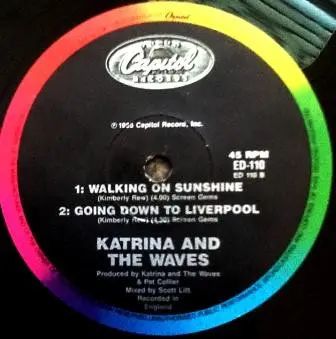 Katrina And The Waves - Walking On Sunshine (Extended Version), Pop, Rock, Pop Rock, 1985 - Capitol Records, Australia, Vinyl