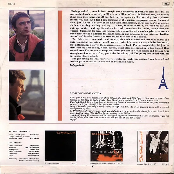Style Council, The - À Paris, Jazz, Pop, Rock, Cool Jazz, 1983 - Polydor, UK, Vinyl 1x 12", 45 RPM, Single, Stereo