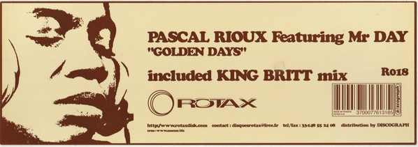 Pascal Rioux Featuring Mr. Day - Golden Days, Electronic, Deep House, 2004 - Rotax, France, Vinyl 1x 12", 33 ⅓ RPM, Promo