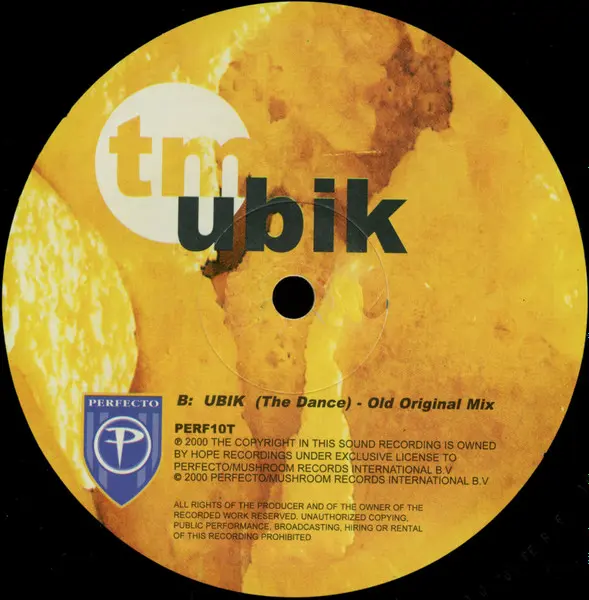 Timo Maas Featuring Martin Bettinghaus - Ubik, Electronic, Big Beat, Techno, 2000 - Perfecto, UK, Vinyl 1x 12", 33 ⅓ RPM