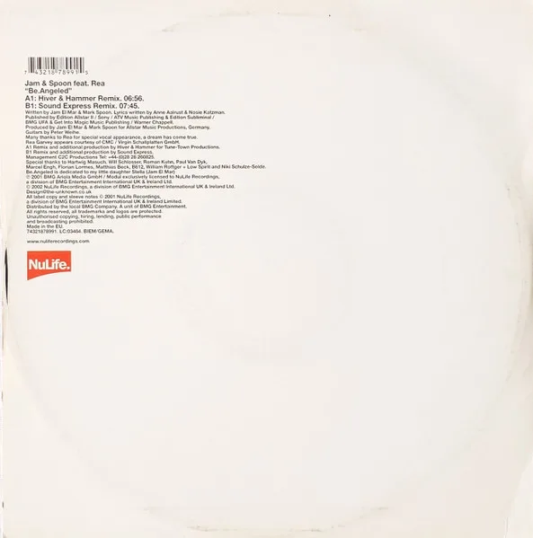 Album cover for Be.Angeled by Jam & Spoon Feat. Rea Garvey