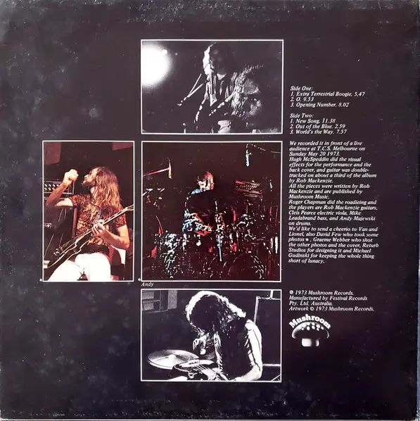 Mackenzie Theory - Out Of The Blue, Jazz, Rock, Avantgarde, Jazz-Rock, Prog Rock, Psychedelic Rock, 1973 - Mushroom, Australi